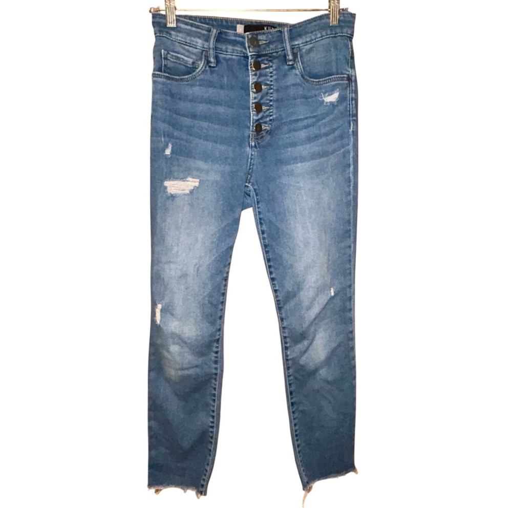 Kut From The Kloth Reese Fab Ab High Rise Ankle Straight Jeans Button Fly Sz 0